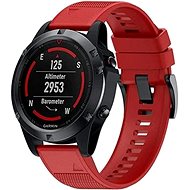 Tactical Silicone Strap for Garmin Fenix 5X/6X QuickFit 26mm Red - Watch Strap
