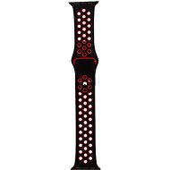 Tactical Double Silicone Strap for Apple Watch 1/2/3 42mm Black/Red - Watch Strap