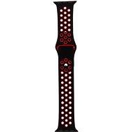 Tactical Double Silicone Strap for Apple Watch 4 44mm Black/Red - Watch Strap