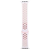 Tactical Double Silicone Strap for Apple Watch 4 44mm White/Pink - Watch Strap