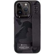 Tactical Camo Troop Drag Strap Kryt pro Apple iPhone 14 Pro Black - Phone Cover