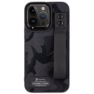 Tactical Camo Troop Drag Strap Kryt pro Apple iPhone 14 Pro Max Black - Phone Cover