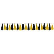 FUNNYFASHN New Year's Eve pompom tassels black and gold 20 pcs, 420 × 30 cm - Garland