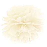 PARTYDECO Paper pompom 25 cm cream - Party Accessories