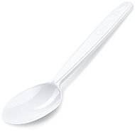 Wimex plastic spoon 18.5 cm, reusable, white - 50 pcs - Tablespoon