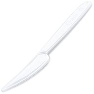 Wimex plastic knife 18.5 cm, reusable, white - 50 pcs - Dining Knife