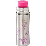 Affenzahn Stainless Steel Drinking Bottle Owl - silver pink - Children's Water Bottle