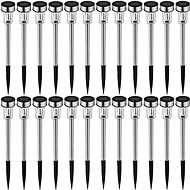 Tectake Garden solar light coloured LED plug-in set 24 pcs, silver - Garden Lighting
