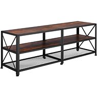 Tectake Televizní stolek - 141 cm, Industrial tmavé dřevo - TV stolek
