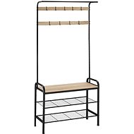Tectake Shoe rack with shoe rack, 85,5×36×184cm, Industrial light wood, Sonoma oak - Coat Hanger