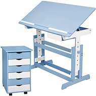 Tectake Growing Desk with Mobile Container Blue - Kids' Desk
