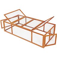 Tectake Portable rabbit hutch with 4 doors, brown/brown - Rabbit Hutch