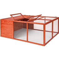 Tectake Folding rabbit hutch 159×109×55cm, brown - Rabbit Hutch