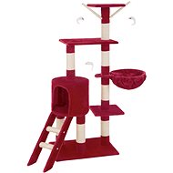 Tectake Cat scratching post Dominik 144 cm, burgundy - Cat Scratcher