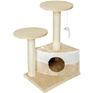 Tectake Cat scratching post Tommy 71 cm, beige/white - Cat Scratcher