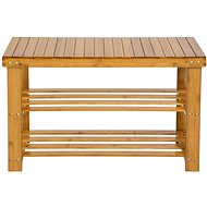 Tectake Shoe rack 70x28x45cm bamboo with bench, brown - Shoe Rack