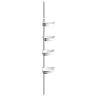 Tectake Rohová polička do sprchy teleskopická, bílá - Bathroom Shelf