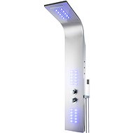 Sprchový panel s LED osvětlením a vodopádem, šedá - Shower Panel