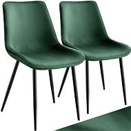 TecTake Sada 2 židlí Monroe v sametovém vzhledu - tmavě zelená - Jídelní židle