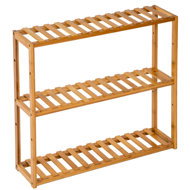 TecTake Shelf rack bamboo 3 shelves, 60 × 15 × 54,5 cm - Shelving Unit