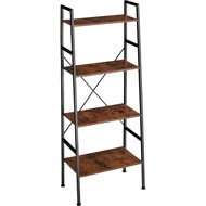 TecTake Ladder rack Liverpool industrial 61,5 × 36,5 × 150 cm, black - Shelving Unit