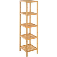 TecTake Bamboo shelving rack 5 shelves, 33 × 33 × 141 cm - Shelving Unit