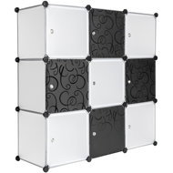 TecTake Variable shelving system 9 boxes with doors 112 × 37 × 112 cm - Shelving Unit