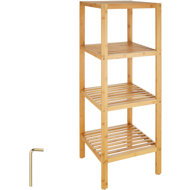 TecTake Shelf rack bamboo 4 shelves, 33 × 33 × 97 cm - Shelving Unit