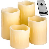 Wax candle LED 4 pcs natural remote control white - LED Candle