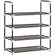 Botník 4-patrový ocel 60 × 70,5 × 29,5 cm černý - Shoe Rack