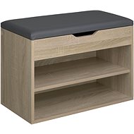 Shoe bench Jasmina with seat 60 × 30 × 43,5 cm matt oak - Shoe Rack