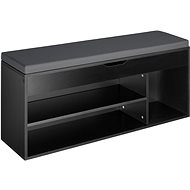 Shoe rack/bench Natalya with seat 104 × 30 × 49 cm black - Shoe Rack