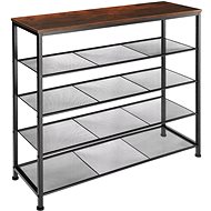 Botník Sheffield 100 × 30,5 × 93 cm Industrial tmavé dřevo - Shoe Rack