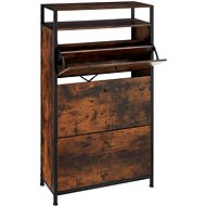 Botník Industrial tmavé dřevo 61 cm - Shoe Rack