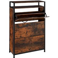 Botník Industrial tmavé dřevo, 81 cm - Shoe Rack