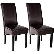 2× Jídelní židle ergonomická, masivní dřevo, cappuccino - Jídelní židle