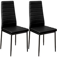 2× Jídelní židle, syntetická kůže, černá - Jídelní židle