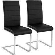 2x Jídelní židle, umělá kůže, černé - Jídelní židle