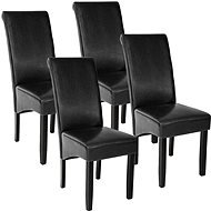 4× Jedálenská stolička ergonomická, masívne drevo, čierna - Jedálenská stolička