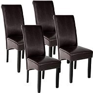 4× Jídelní židle ergonomické, masivní dřevo, hnědá - Jídelní židle
