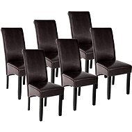 6× Jídelní židle ergonomické, masivní dřevo, hnědá - Jídelní židle