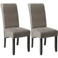2× Jídelní židle ergonomické, masivní dřevo, mramorová šedá - Jídelní židle
