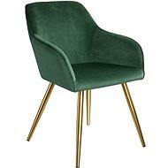 Židle Marilyn sametový vzhled zlatá, tmavě zelená/zlatá - Jídelní židle