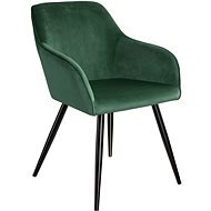 Židle Marilyn sametový vzhled černá, tmavě zelená/černá - Jídelní židle