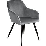 Židle Marilyn sametový vzhled černá, šedo, černá - Jídelní židle