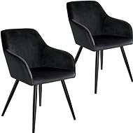 2× Židle Marilyn sametový vzhled černá, černá - Jídelní židle