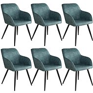 6× Židle Marilyn Stoff, modro, černá - Jídelní židle