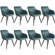 8× Židle Marilyn Stoff, modro, černá - Jídelní židle