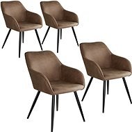 4× Stolička Marilyn Stoff, hnedá/čierna - Jedálenská stolička