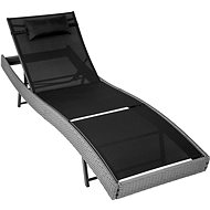 TECTAKE Garden lounger Delphine, grey - Garden Lounger
